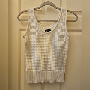 White Sleeveless Knit Top, Small, Quince